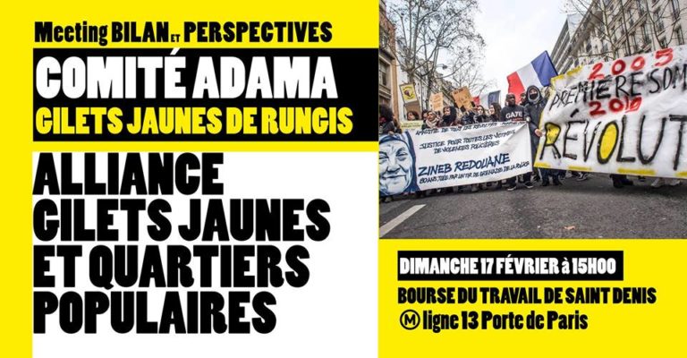 [#Gilets Jaunes de Rungis et Comité Adama : Dimanche 15 février 2019 à Saint-Denis. Bally BAGAYOKO]