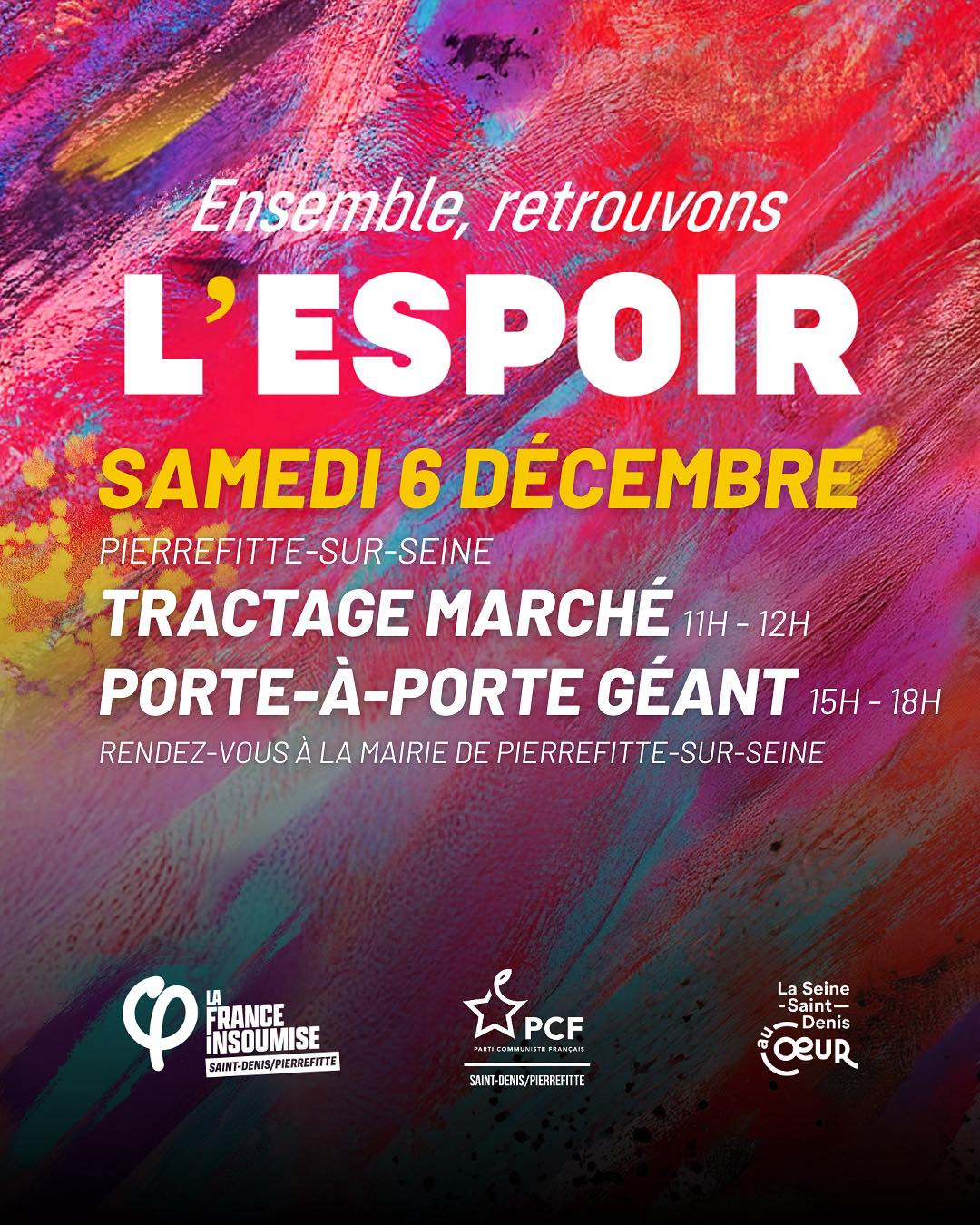 Bally Bagayoko - LFI - Saint Denis - Pierrefitte - Ensemble, retrouvons l'espoir ! - LFI - PCF - SSDAC - 6 decembre