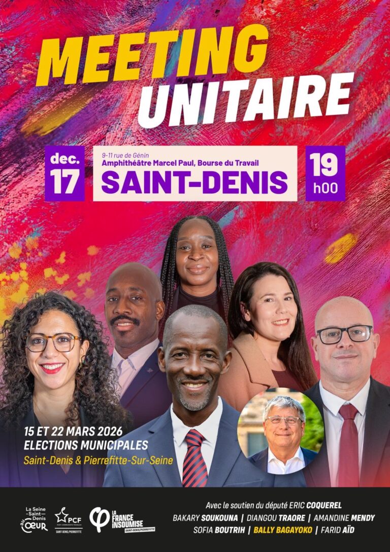 Bally Bagayoko - LFI - Saint Denis - Pierrefitte - Meeting Unitaire - 17 décembre Saint Denis